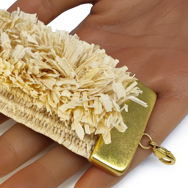 BRAZALETE MAÏZA - Hecho a mano - Bañado en oro de 24 quilates - Hojas de maíz