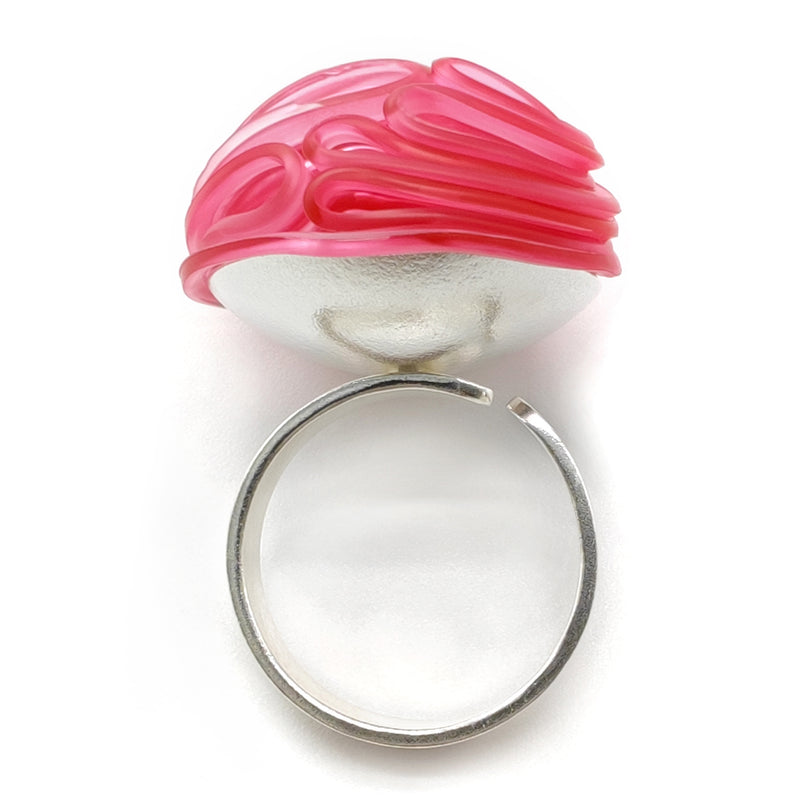 ANILLO ECOTOPIA - Hecho a mano - Ajustable - Plata de ley 925 - Plástico reciclado de los revestimientos de las tapas de botellas
