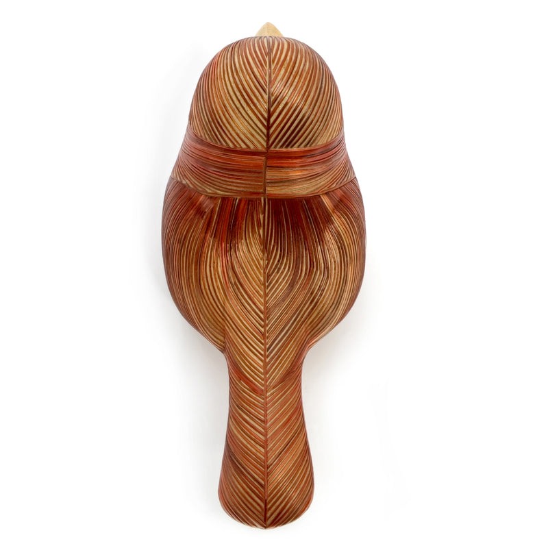 AVE DECORATIVA ANDINA - El arte del tamo - Madera decorada con paja de trigo y cebada (enchapado en tamo)