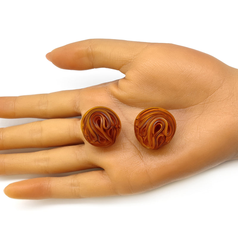 PENDIENTES ECOTOPIA - Hechos a mano - Plata de ley 925 - Plástico reciclado de los revestimientos de las tapas de botellas