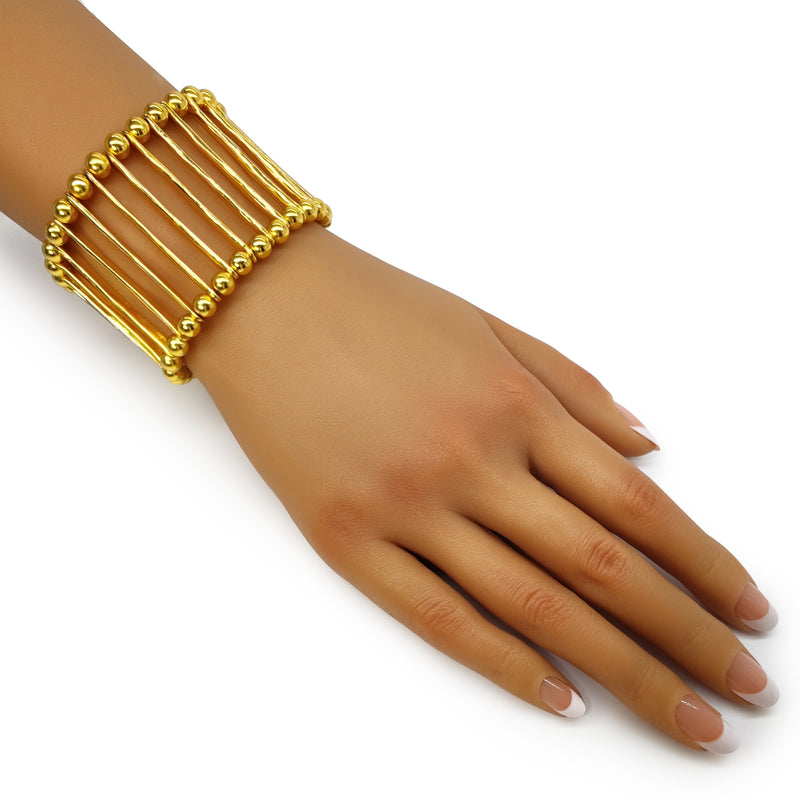 BRAZALETE ELEGANCIA - Hecho a mano - Bañado en oro de 24 quilates