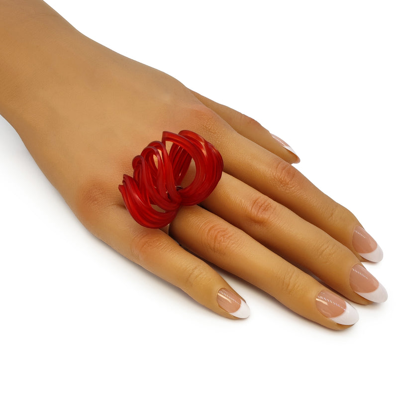 ANILLO ECOBLOOM - Hecho a mano - Ajustable - Plata de ley 925 - Plástico reciclado de los revestimientos de las tapas de botellas