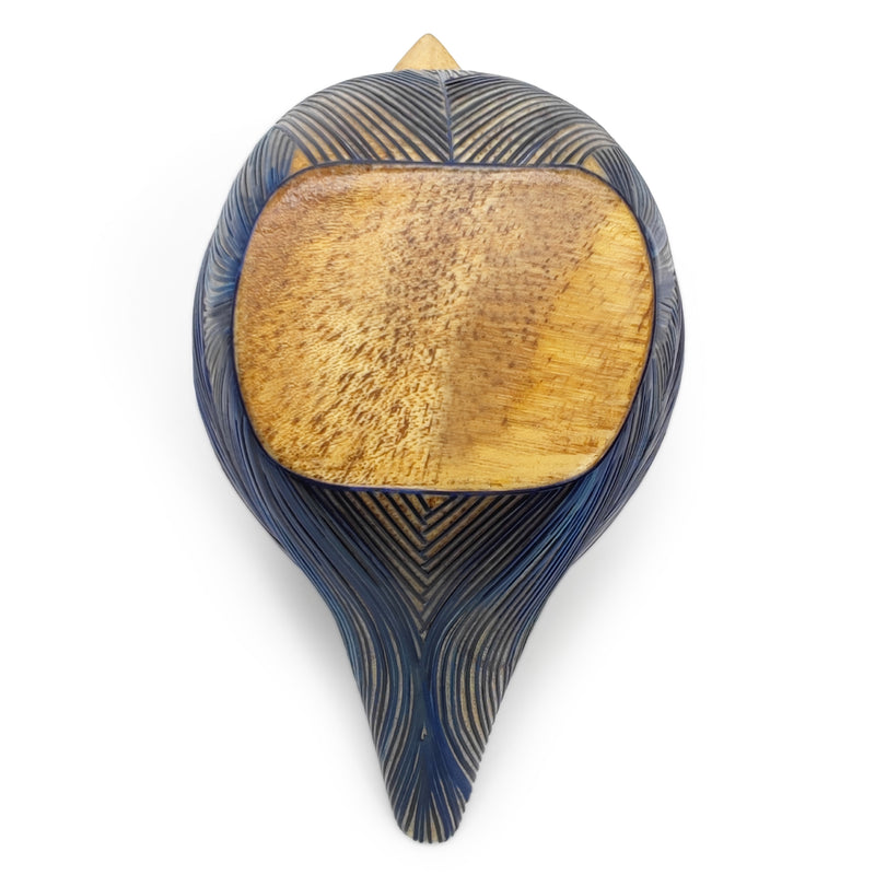 AVE DECORATIVA ANDINA - El arte del tamo - Madera decorada con paja de trigo y cebada (enchapado en tamo)
