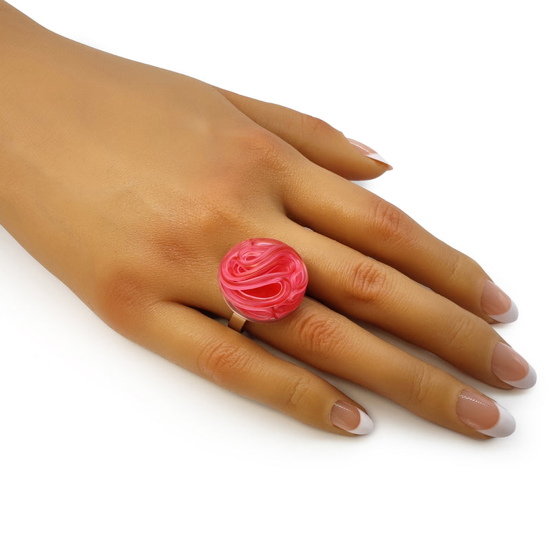 ANILLO ECOTOPIA - Hecho a mano - Ajustable - Plata de ley 925 - Plástico reciclado de los revestimientos de las tapas de botellas