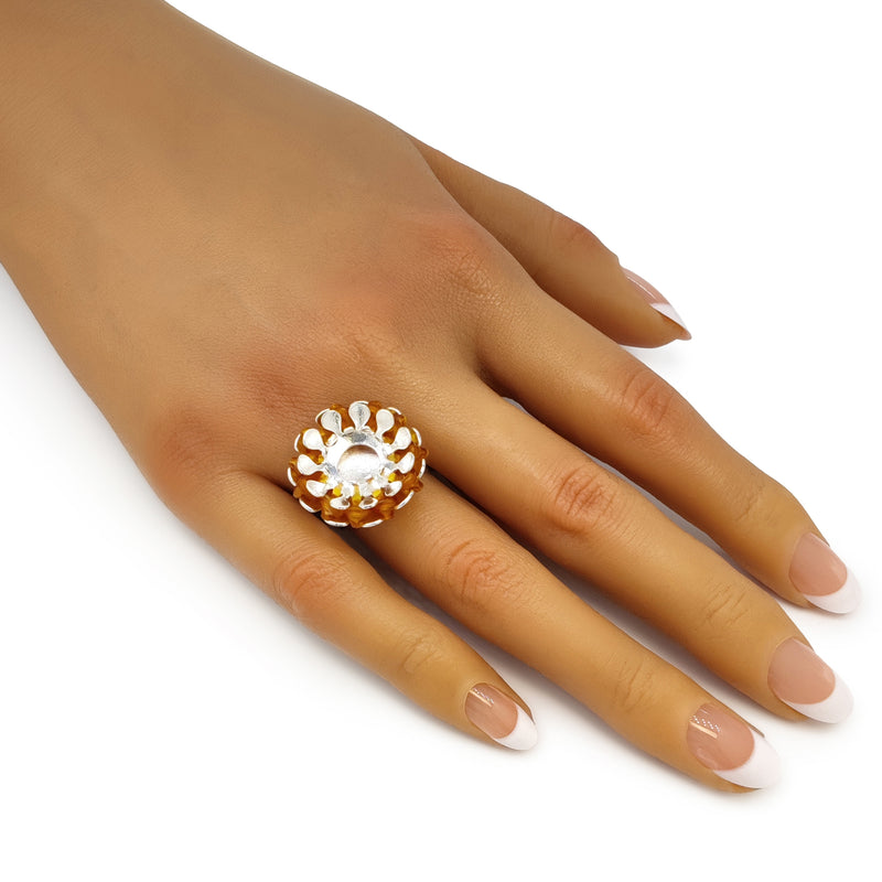 ANILLO ECOSOL - Hecho a mano - Ajustable - Plata de ley 925 - Plástico reciclado de los revestimientos de las tapas de botellas