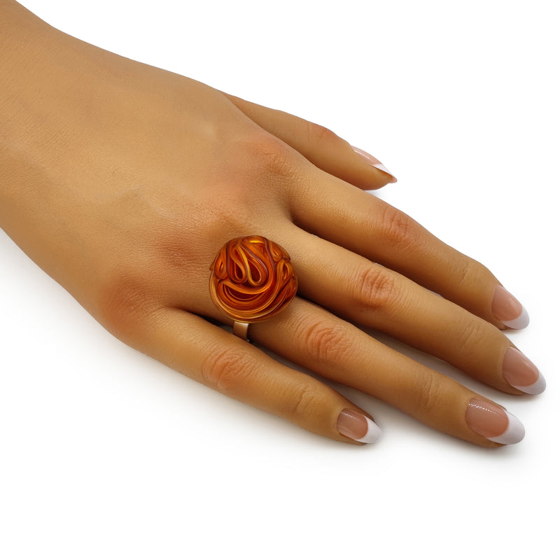 ANILLO ECOTOPIA - Hecho a mano - Ajustable - Plata de ley 925 - Plástico reciclado de los revestimientos de las tapas de botellas