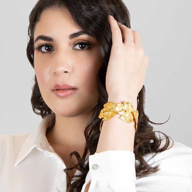 BRAZALETE GREENÖA - Hecho a mano - Bañado en oro de 24 quilates