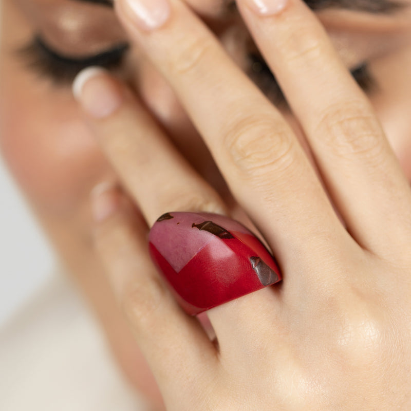 ANILLO GÉNESIS CURVO - Hecho a mano - Tagua (marfil vegetal)