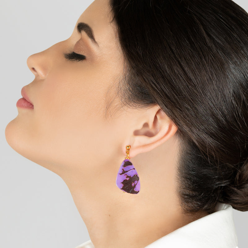 PENDIENTES MARIPOSA - Hechos a mano - Bañados en oro de 24 quilates - Tagua (marfil vegetal)