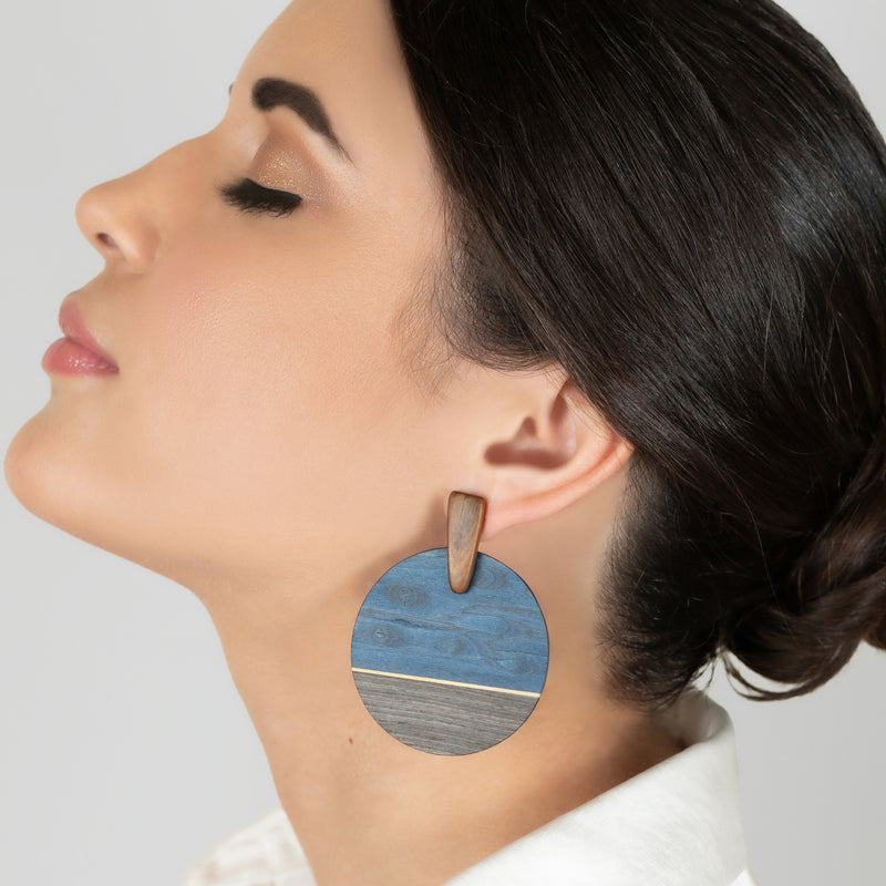 PENDIENTES WOODIE SOL - Hechos a mano - Madera contrachapada de 3 capas cruzadas
