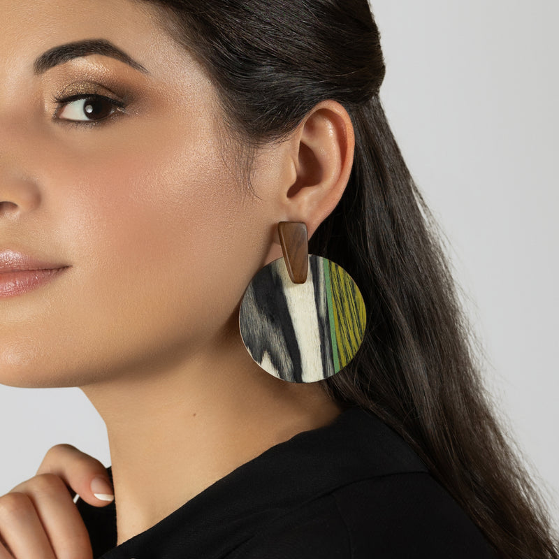 PENDIENTES WOODIE SOL - Hechos a mano - Madera contrachapada de 3 capas cruzadas
