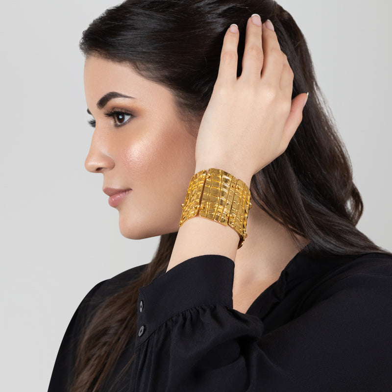 BRAZALETE VICTORIA - Hecho a mano - Bañado en oro de 24 quilates