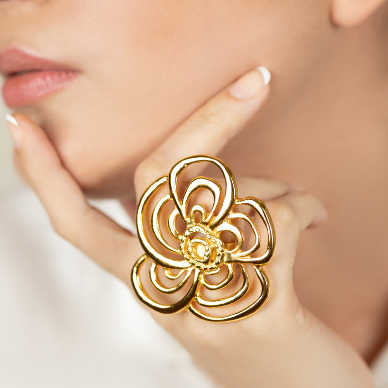 ANILLO ROSÏA - Hecho a mano - Bañado en oro de 24 quilates