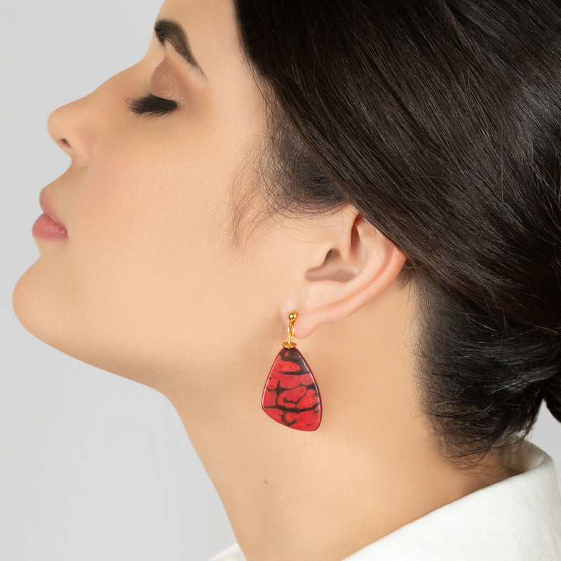 PENDIENTES MARIPOSA - Hechos a mano - Bañados en oro de 24 quilates - Tagua (marfil vegetal)