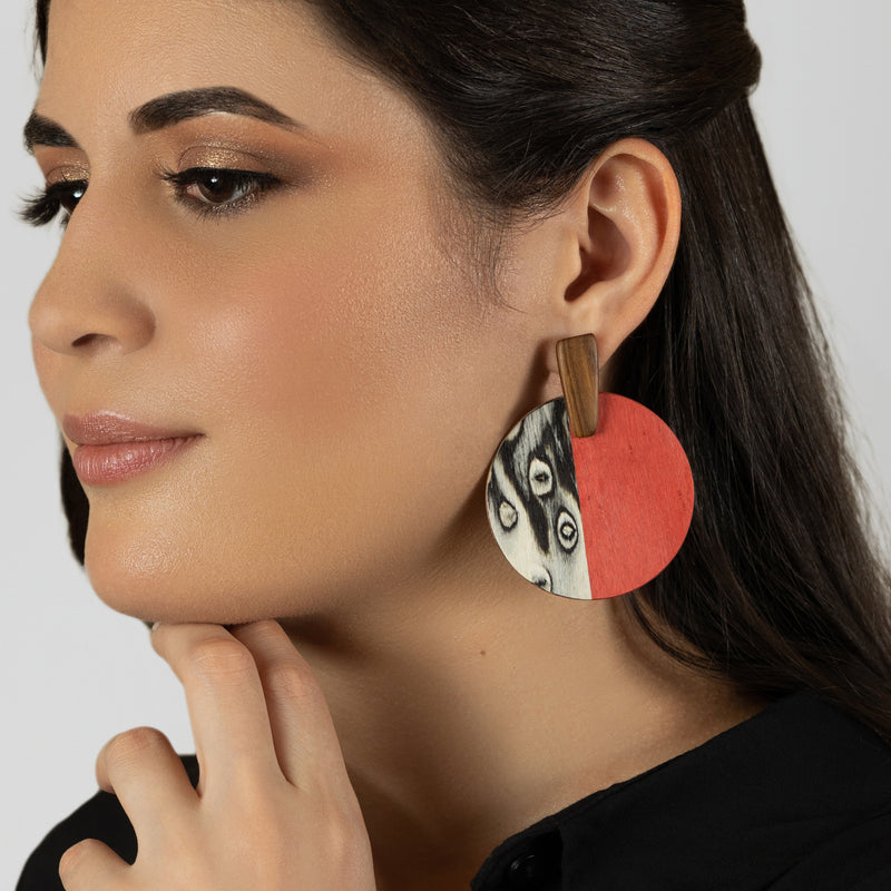 PENDIENTES WOODIE SOL - Hechos a mano - Madera contrachapada de 3 capas cruzadas