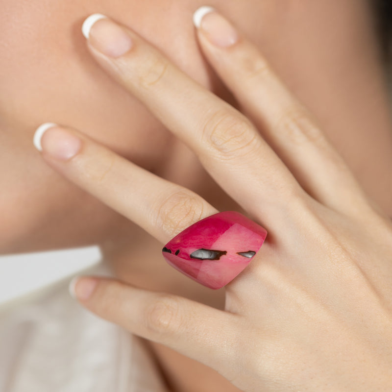 ANILLO GÉNESIS CURVO - Hecho a mano - Tagua (marfil vegetal)
