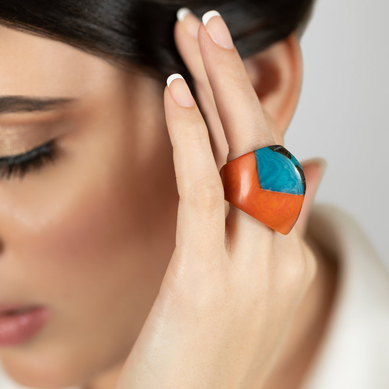 ANILLO GÉNESIS CURVO - Hecho a mano - Tagua (marfil vegetal)