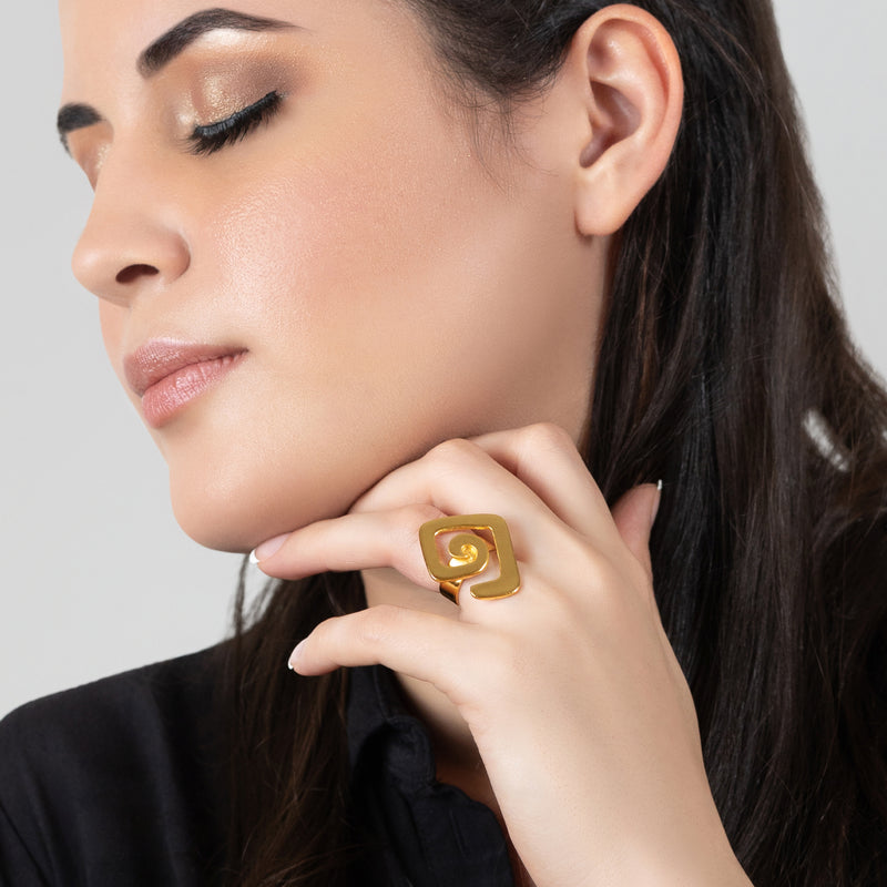 ANILLO ALMA - Hecho a mano - Bañado en oro de 24 quilates