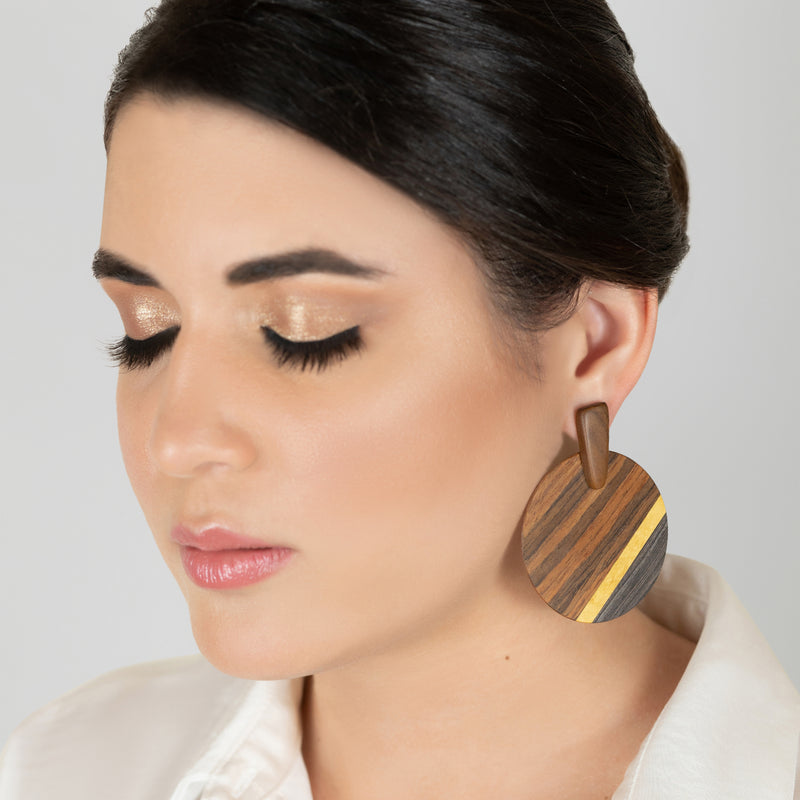 PENDIENTES WOODIE SOL - Hechos a mano - Madera contrachapada de 3 capas cruzadas