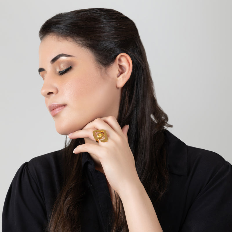 ANILLO ALMA - Hecho a mano - Bañado en oro de 24 quilates
