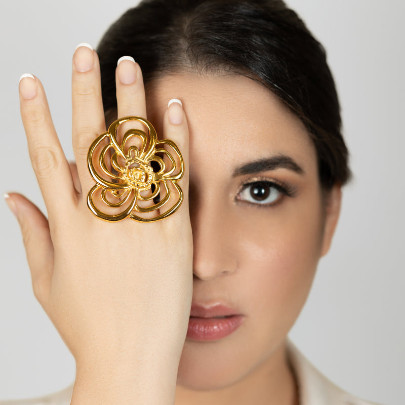 ANILLO ROSÏA - Hecho a mano - Bañado en oro de 24 quilates