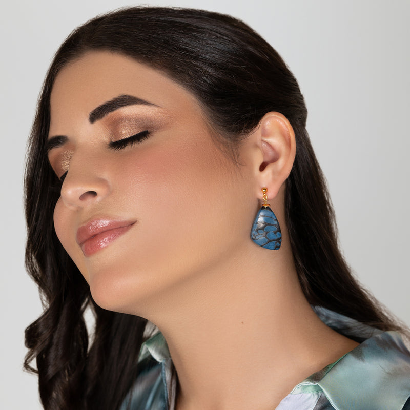 PENDIENTES MARIPOSA - Hechos a mano - Bañados en oro de 24 quilates - Tagua (marfil vegetal)
