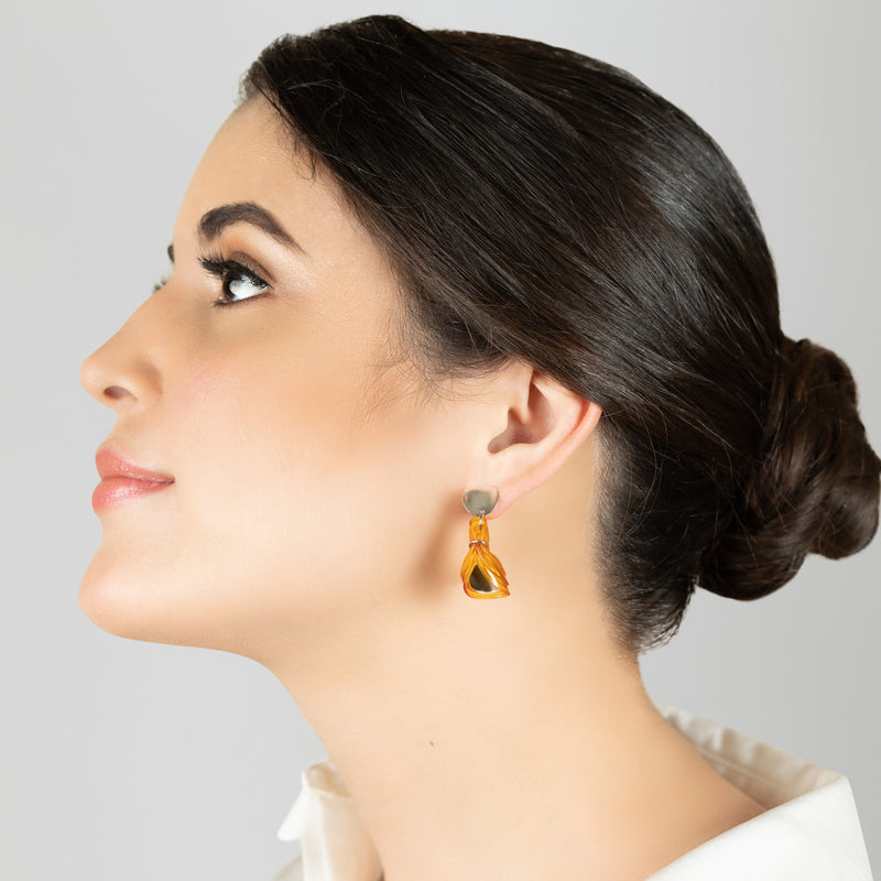 PENDIENTES ECOGLOW - Hechos a mano - Plata de ley 925 - Plástico reciclado de los revestimientos de las tapas de botellas
