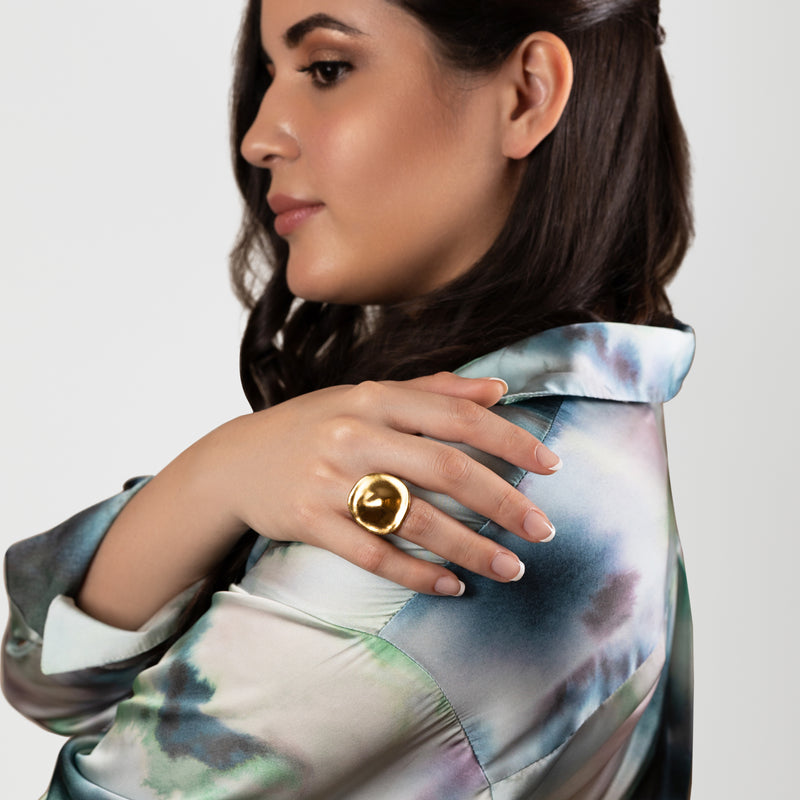 ANILLO ANAÏS - Hecho a mano - Bañado en oro de 24 quilates