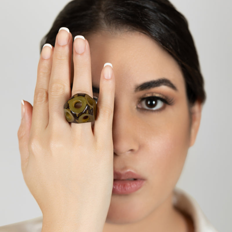 ANILLO GÉNESIS - Hecho a mano - Tagua (marfil vegetal)