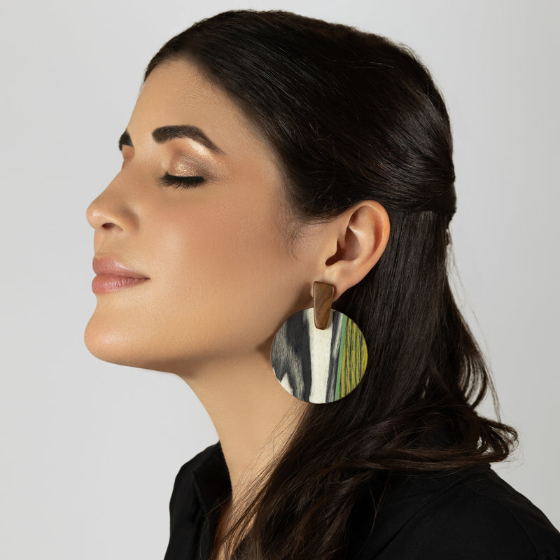 PENDIENTES WOODIE SOL - Hechos a mano - Madera contrachapada de 3 capas cruzadas