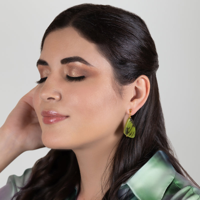 PENDIENTES MARIPOSA - Hechos a mano - Bañados en oro de 24 quilates - Tagua (marfil vegetal)