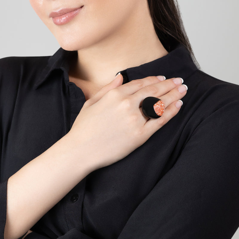 ANILLO NATÜA - Hecho a mano - Ajustable - Cáscaras de huevo trituradas