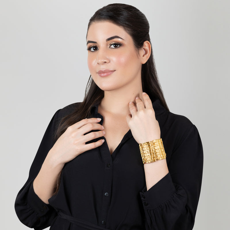 BRAZALETE VICTORIA - Hecho a mano - Bañado en oro de 24 quilates