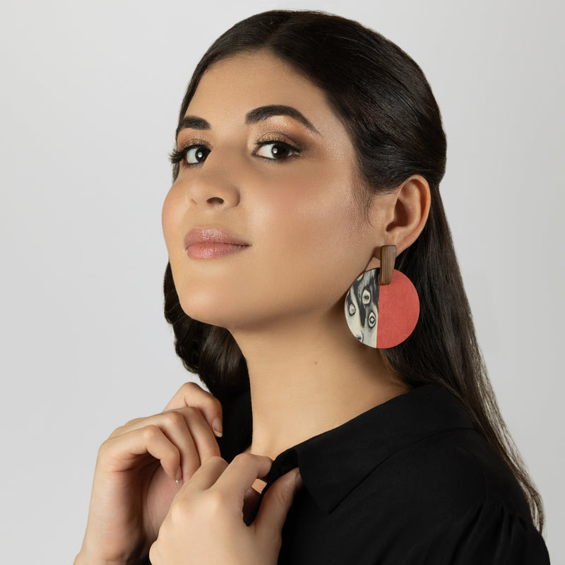 PENDIENTES WOODIE SOL - Hechos a mano - Madera contrachapada de 3 capas cruzadas