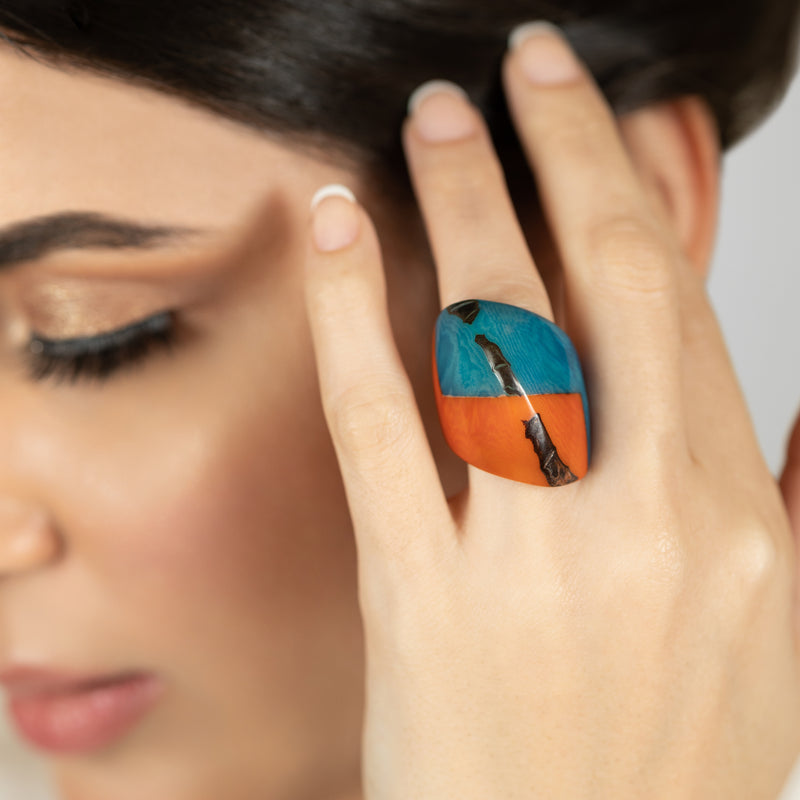 ANILLO GÉNESIS CURVO - Hecho a mano - Tagua (marfil vegetal)