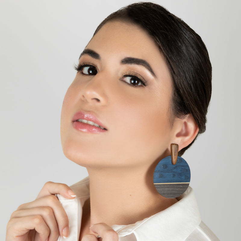 PENDIENTES WOODIE SOL - Hechos a mano - Madera contrachapada de 3 capas cruzadas