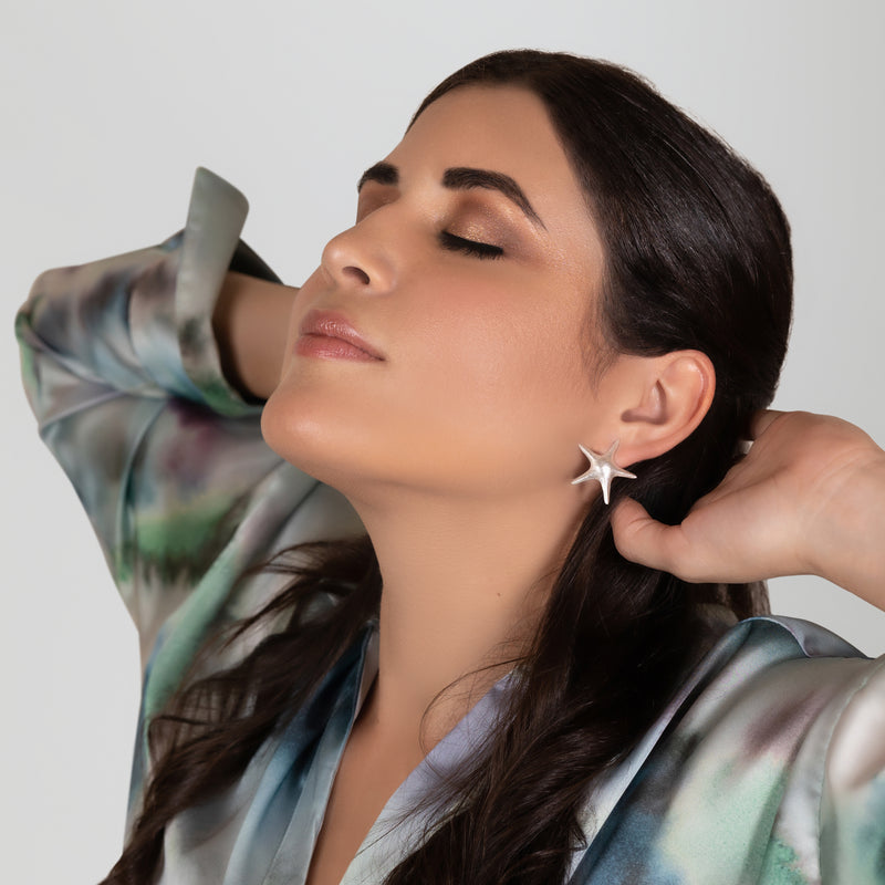 PENDIENTES MARINA STARFISH - Hechos a mano - Plata