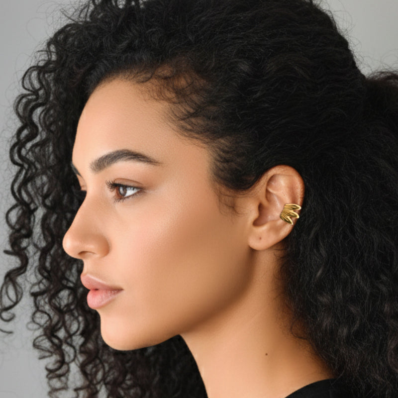 EARCUFF MUISCA ALITA - Unisex - Hecho a mano - Bañado en oro de 24 quilates