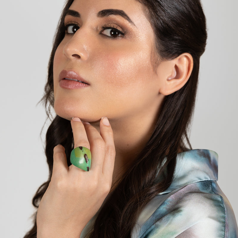ANILLO GÉNESIS CURVO - Hecho a mano - Tagua (marfil vegetal)