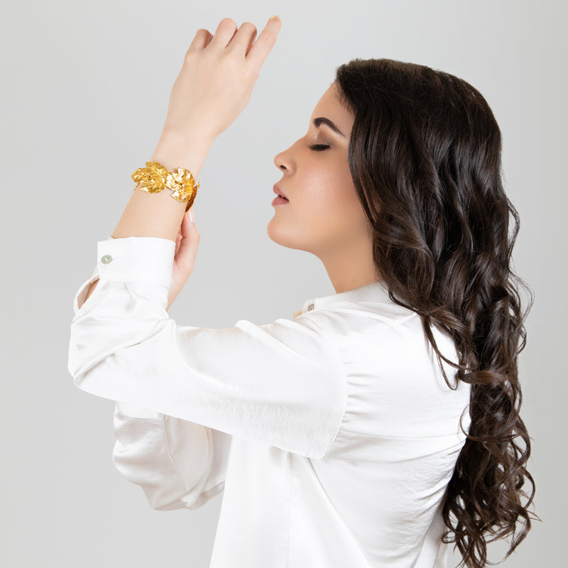 BRAZALETE GREENÖA - Hecho a mano - Bañado en oro de 24 quilates