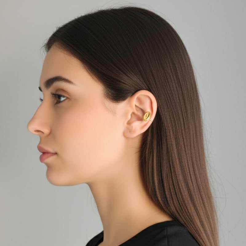EARCUFF MUISCA CAFÉ - Unisex - Hecho a mano - Bañado en oro de 24 quilates