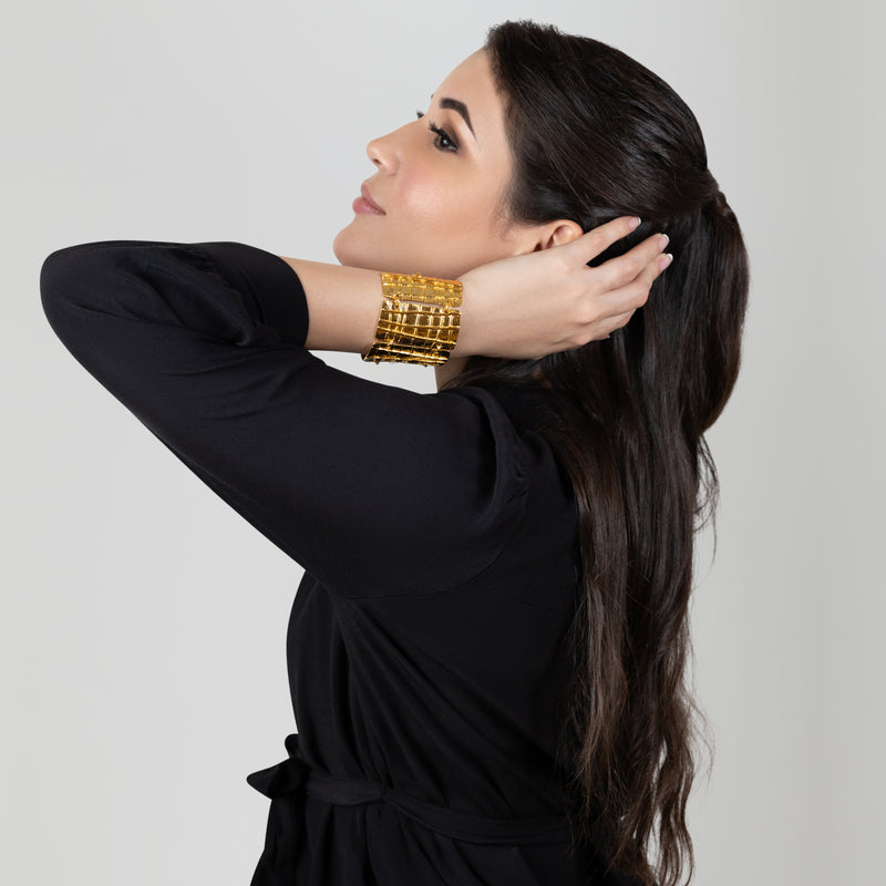 BRAZALETE VICTORIA - Hecho a mano - Bañado en oro de 24 quilates