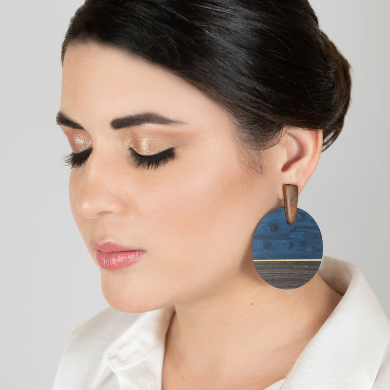 PENDIENTES WOODIE SOL - Hechos a mano - Madera contrachapada de 3 capas cruzadas