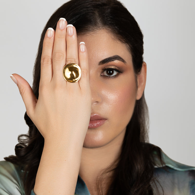 ANILLO ANAÏS - Hecho a mano - Bañado en oro de 24 quilates