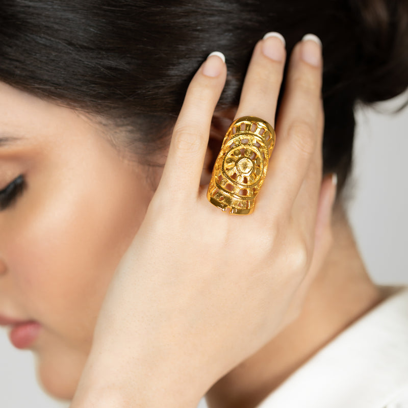 ANILLO RONDA - Hecho a mano - Bañado en oro de 24 quilates
