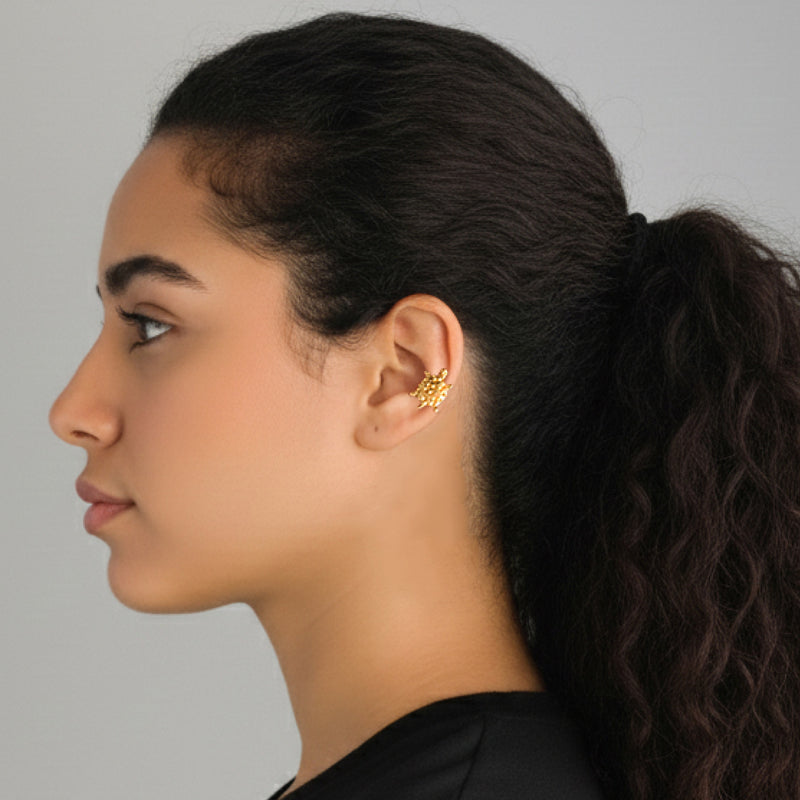 EARCUFF MUISCA TORTUGA - Unisex - Hecho a mano - Bañado en oro de 24 quilates