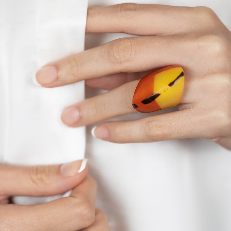 ANILLO GÉNESIS CURVO - Hecho a mano - Tagua (marfil vegetal)