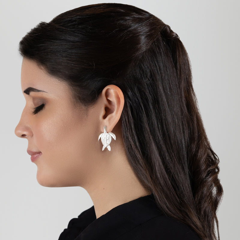 PENDIENTES MARINA TURTLE - Hechos a mano - Plata