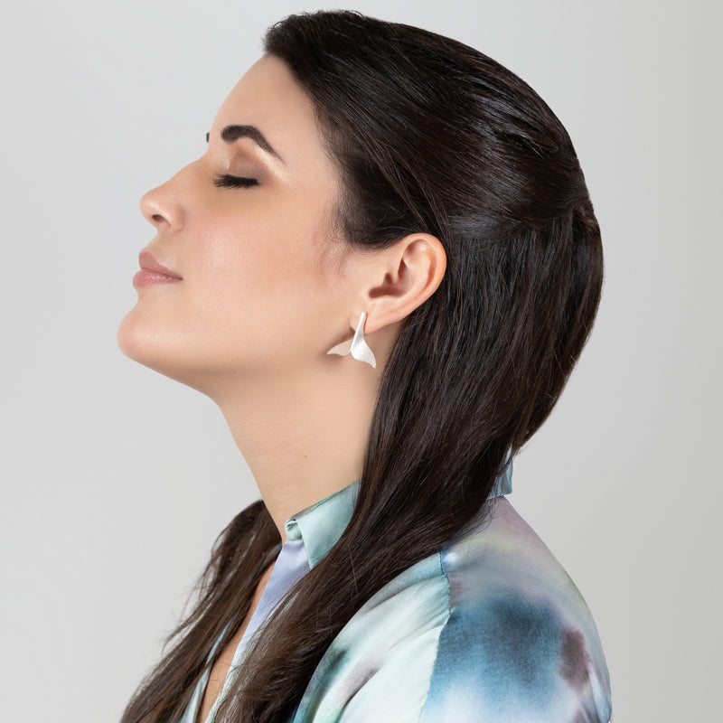 PENDIENTES MARINA WHALE TAIL - Hechos a mano - Plata