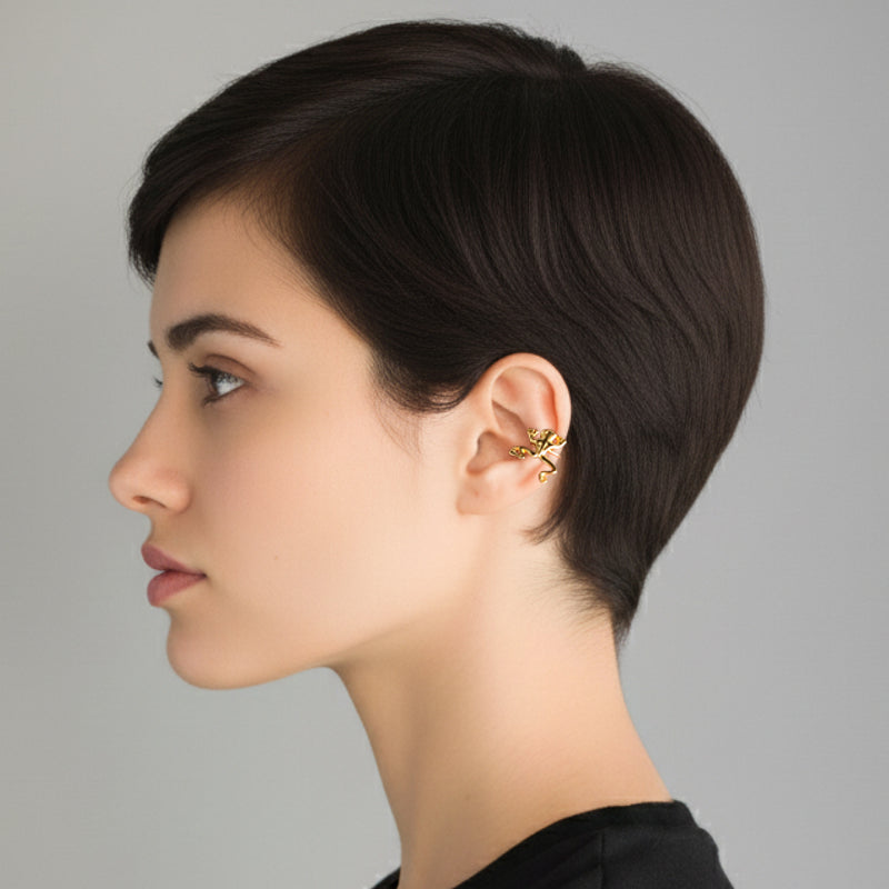 EARCUFF MUISCA RANA - Unisex - Hecho a mano - Bañado en oro de 24 quilates